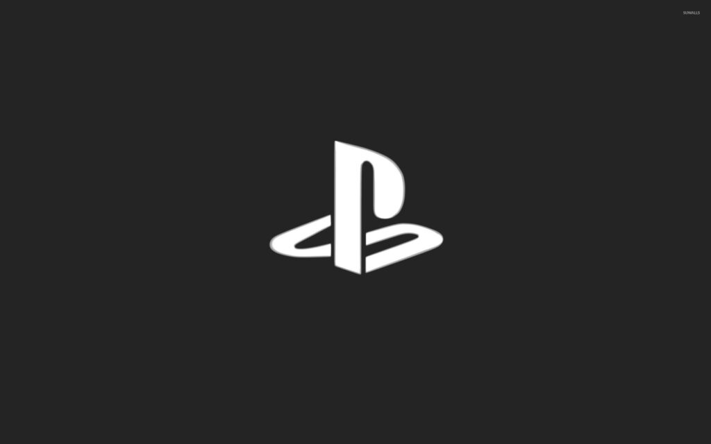 Minimalist Black Background with Iconic White PlayStation Logo Wallpaper