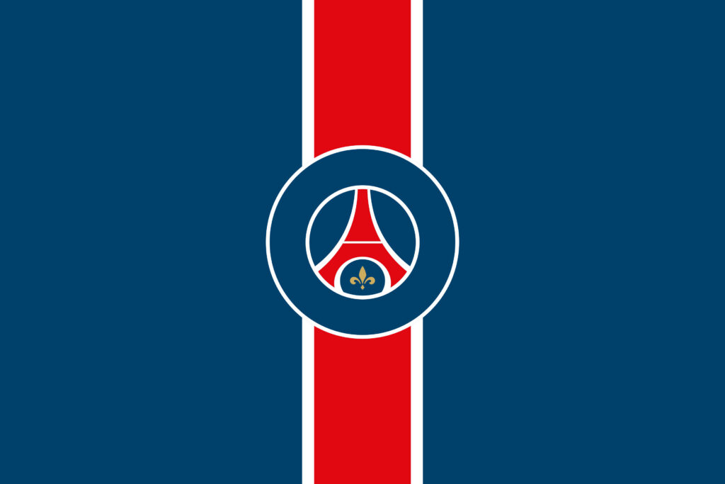Red and Blue Minimalism: PSG Logo Emblem Wallpaper