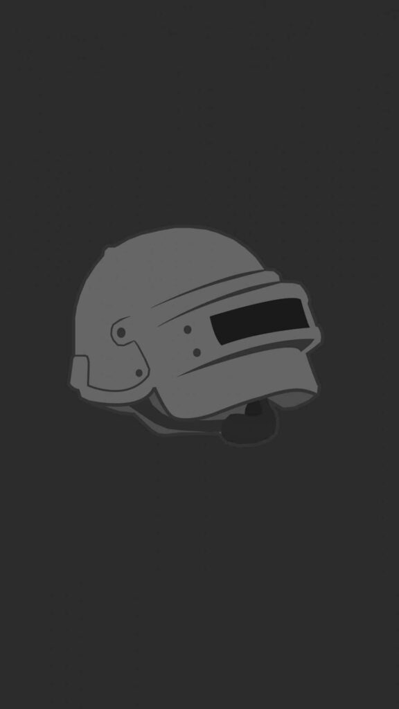 Minimalist PUBG Helmet Wallpaper for iPhone - Dark Vector Design