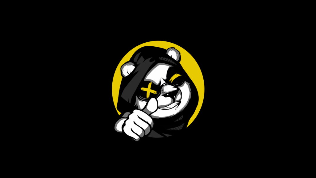Panda Perfection: Minimalistic Artist's Masterpiece in Dark Minimalism - 4K Wallpaper Background