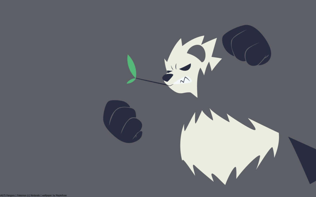 Minimalist Pangoro Wallpaper on Gray Background – Bold Design