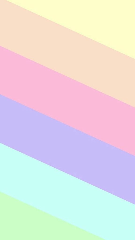Minimalist pastel rainbow diagonal stripes wallpaper with soft yellow peach pink purple cyan mint bands