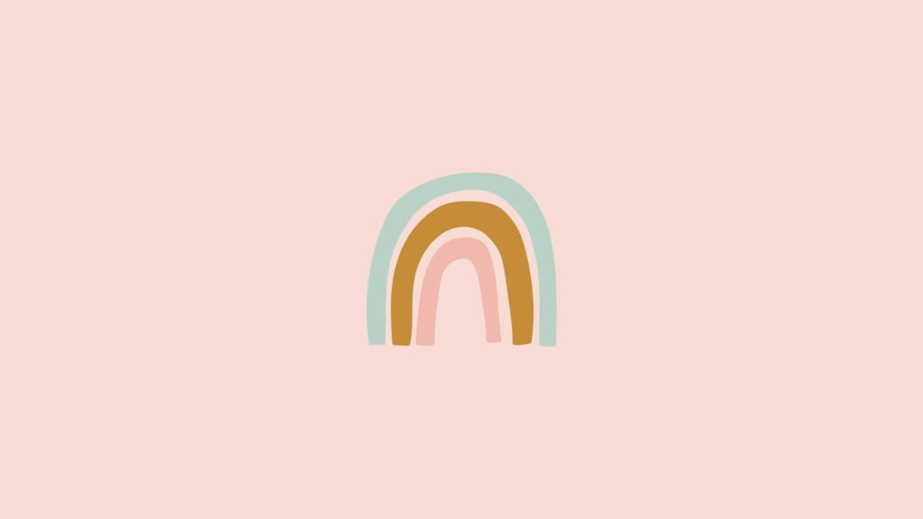 Minimalist Pastel Rainbow Wallpaper on Light Beige Background