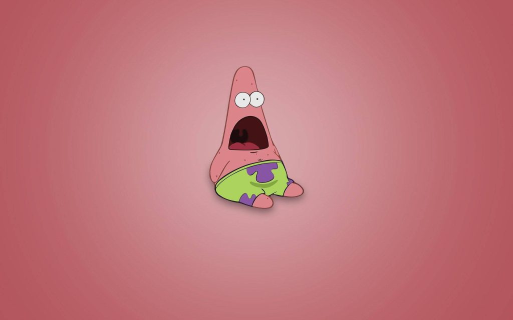 Minimalist Patrick Star shocked face wallpaper on mauve background SpongeBob SquarePants art