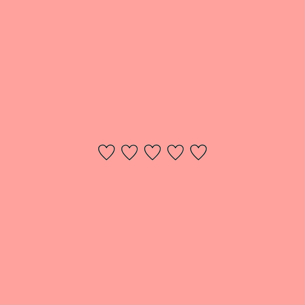 Charming Peach Pink Minimalist Wallpaper with Outline Hearts