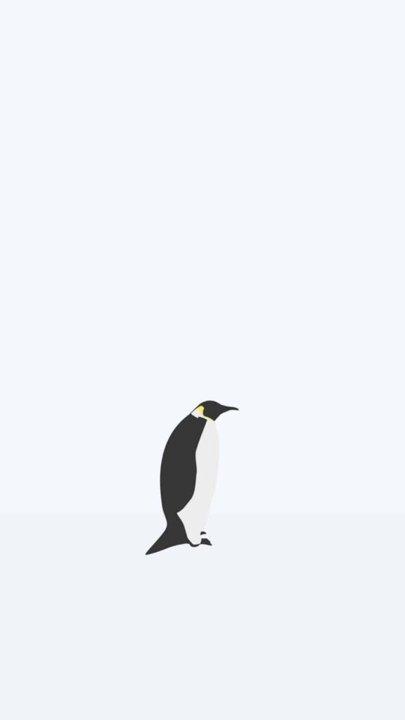 Minimalist Penguin Wallpaper: Clean Design on Light Grey Background