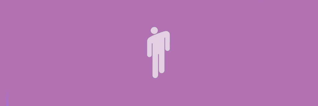 Minimalist Periwinkle Wallpaper with White Human Outline for Twitter