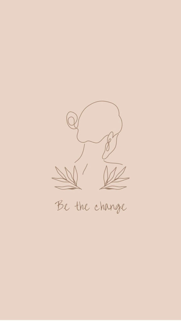 Elegant Minimalist Line Drawing with Inspirational Quote Wallpaper