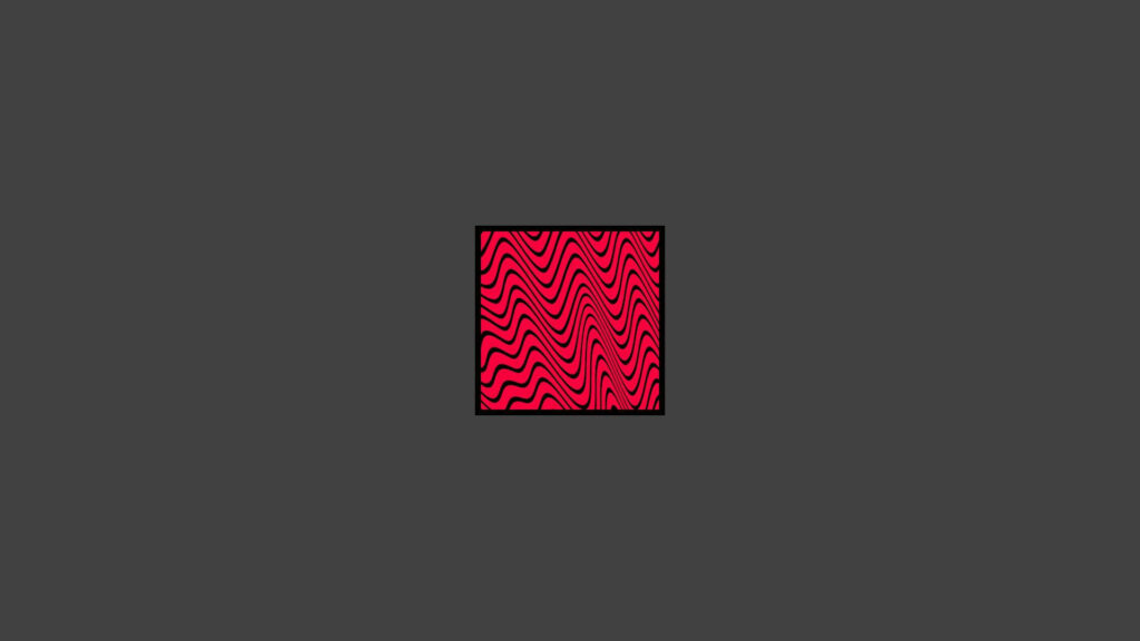 Minimalist Pewdiepie wallpaper with iconic red and black wave pattern on dark background