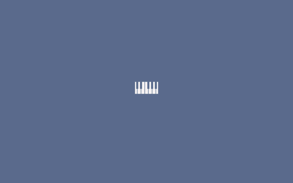 Minimalist Piano Keyboard Wallpaper on Blue-Grey Background