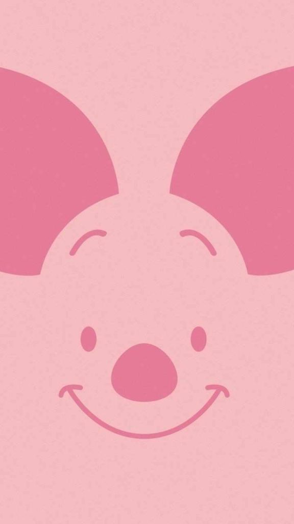 Minimalist Piglet wallpaper with stylized close-up in soft pink perfect for mobile background
