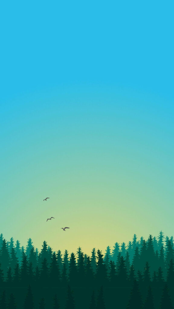 Tranquil Minimalist Pine Tree Forest Wallpaper for Android Devices