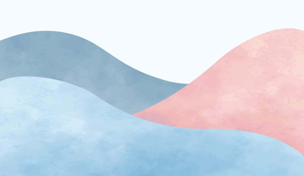 Serene Minimalist Digital Artwork: Pink & Blue Hills for LinkedIn Wallpaper