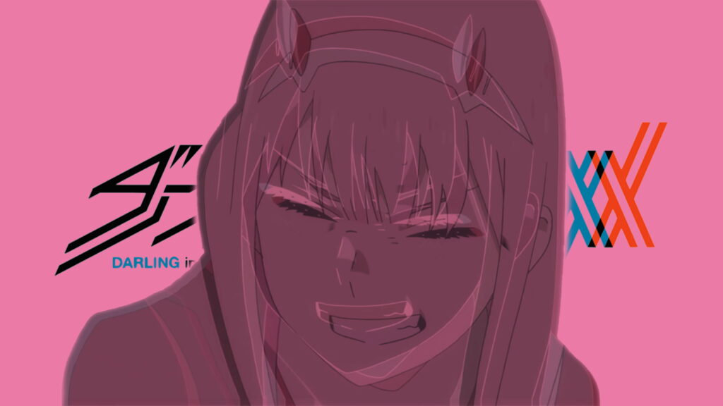 Zero Two: The Pink-haired Darling in FranXX - Minimalist Anime Girl in a Mesmerizing 4K Wallpaper