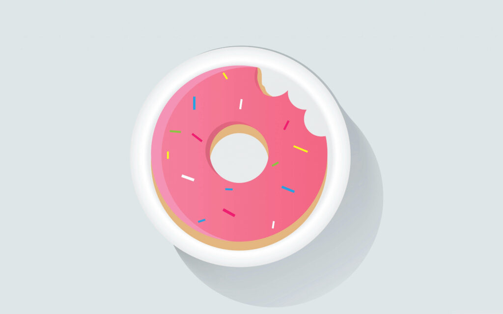 Charming Minimalist Pink Doughnut Wallpaper with Sprinkles