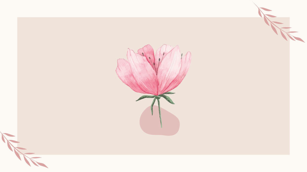 Elegant Minimalist Wallpaper: Pink Flower on Neutral Background