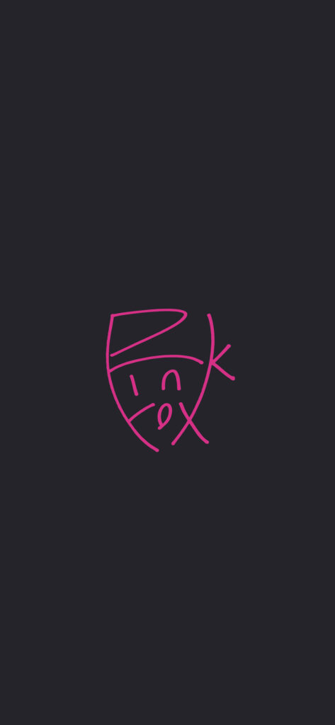 Minimalist Pink Fox iPhone Wallpaper: Stylish Design on Black