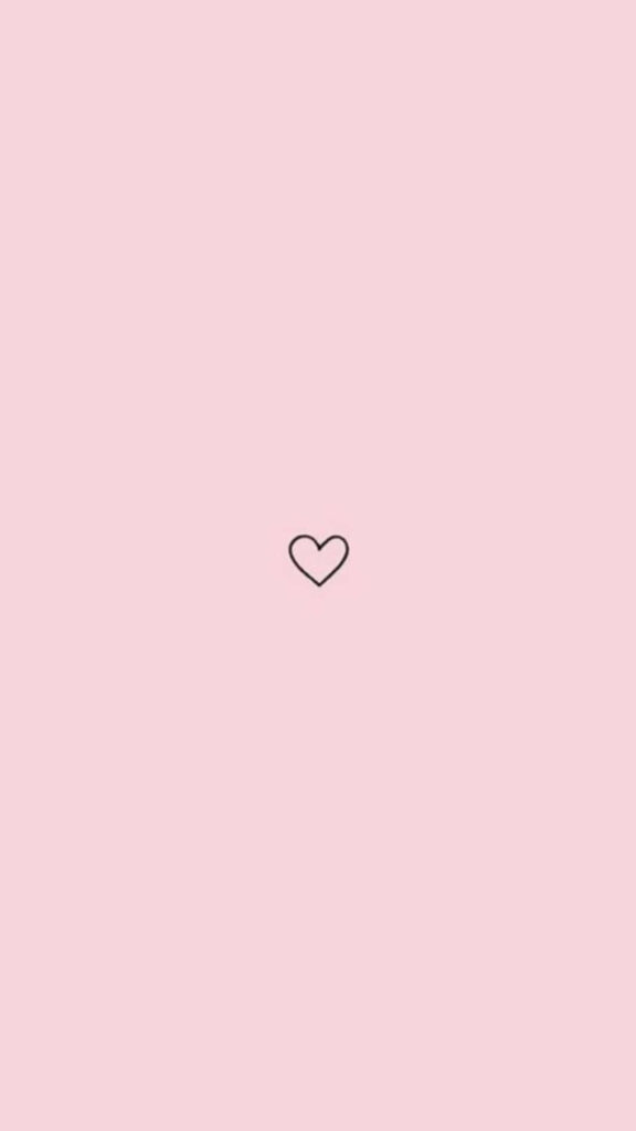 Minimalist Pink Background Wallpaper with Heart Outline Design