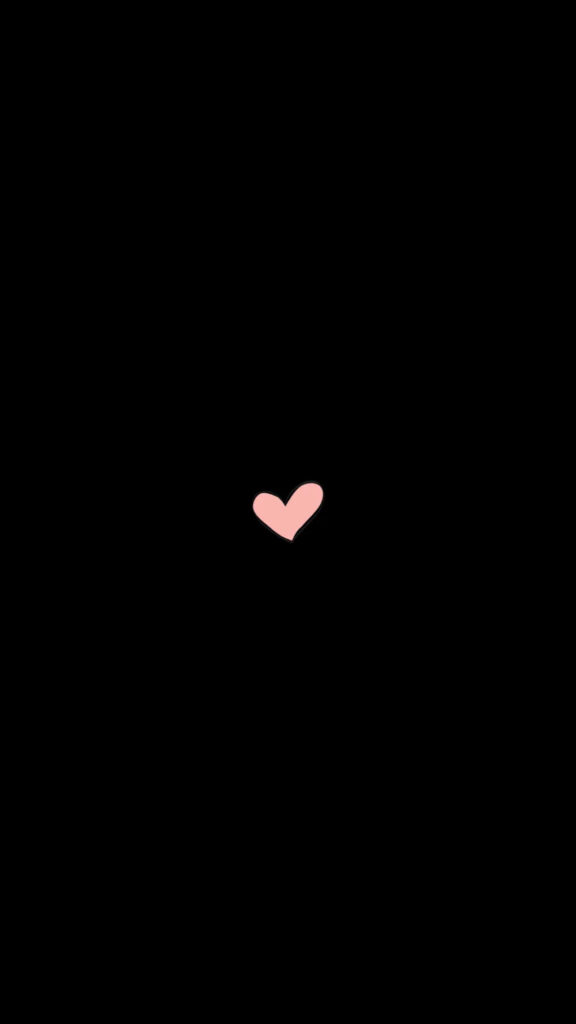 Stylish Minimalistic Wallpaper: Soft Pink Heart on Black Background