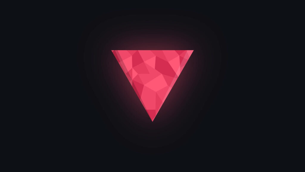 Minimalist Pink Triangle Wallpaper on Dark Background - Geometric Design