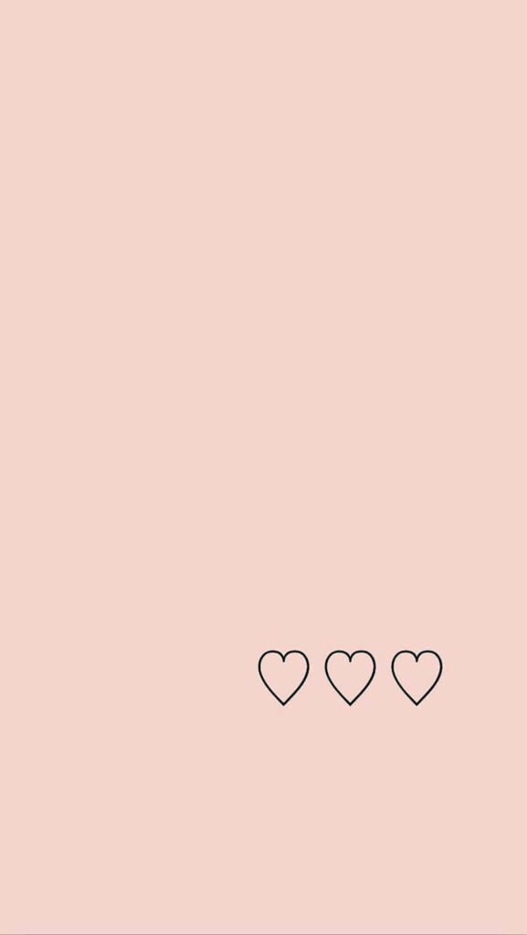 Minimalist Wallpaper: Soft Pink Background with Outlined Hearts