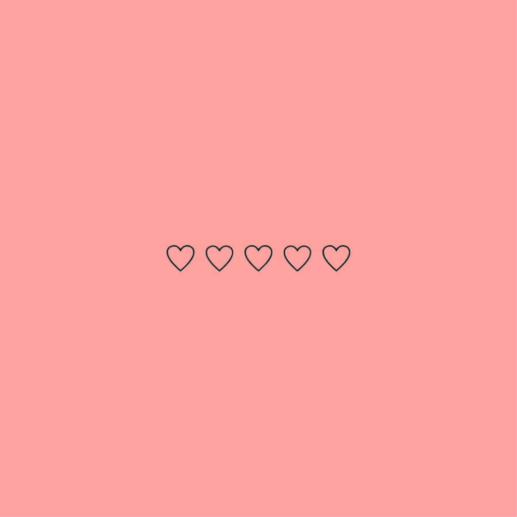 Charming Pink Heart Wallpaper: Minimalist Aesthetic Background