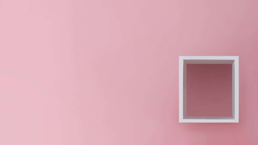 Minimalist Pink Wallpaper with White Shadow Box Design