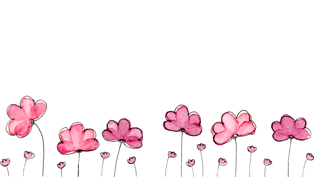 Charming Minimalist Wallpaper with Pink Watercolor Floral Border