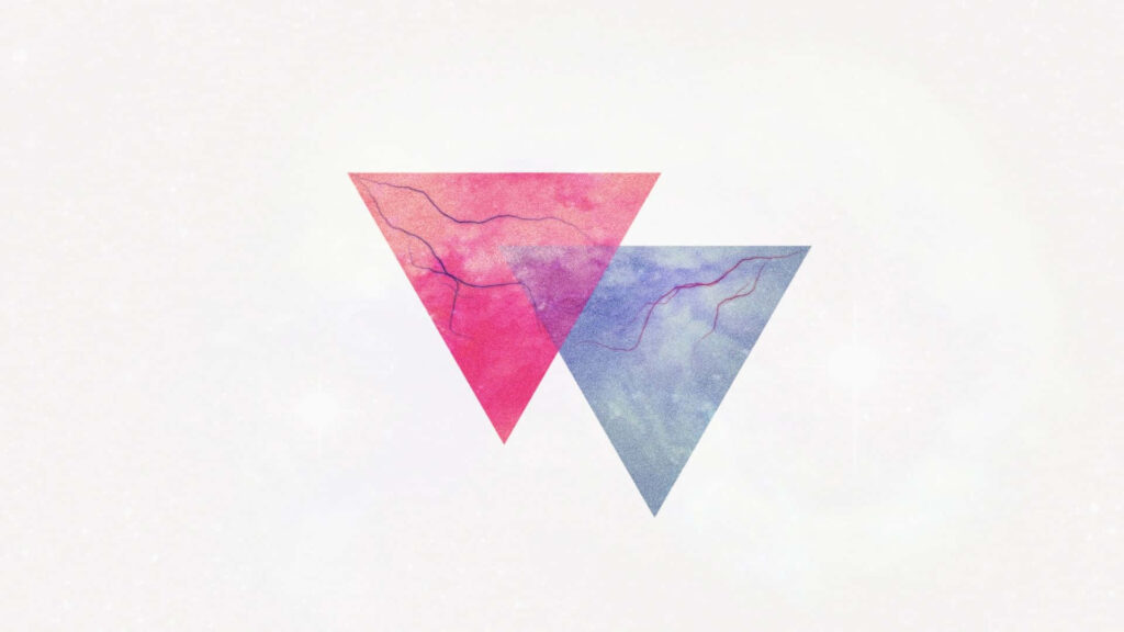 Calm Minimalist Wallpaper: Pink & Blue Abstract Triangle Design