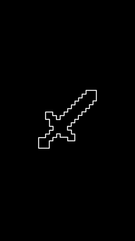 Pixelated Sword Wallpaper: Minimalist Minecraft-Inspired Design