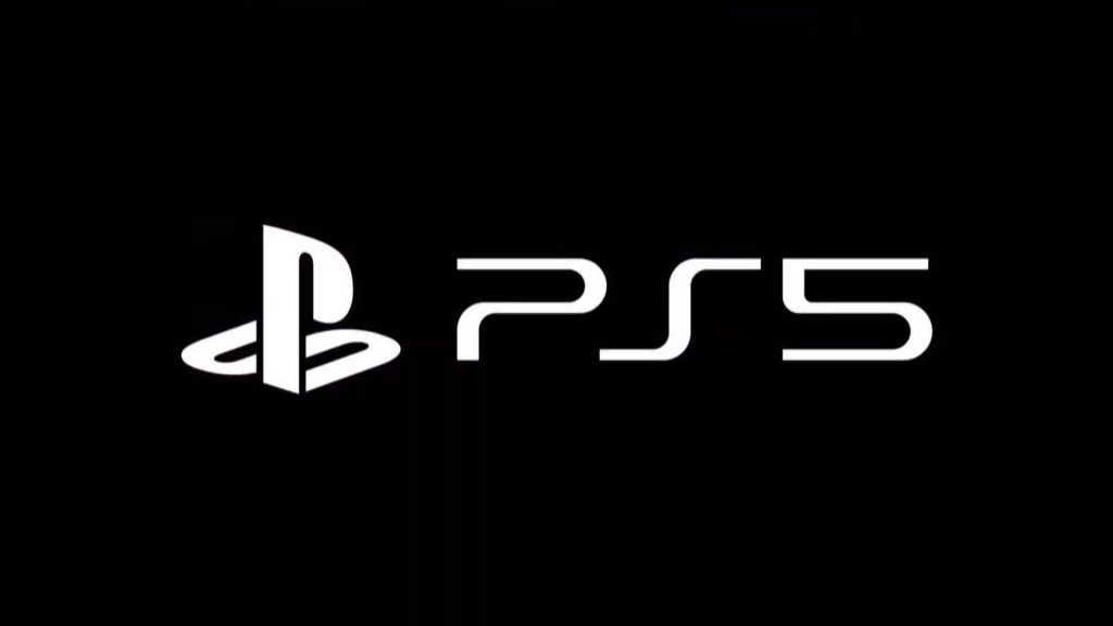 Minimalist PlayStation 5 wallpaper with white PS5 logo on black background for gaming setup