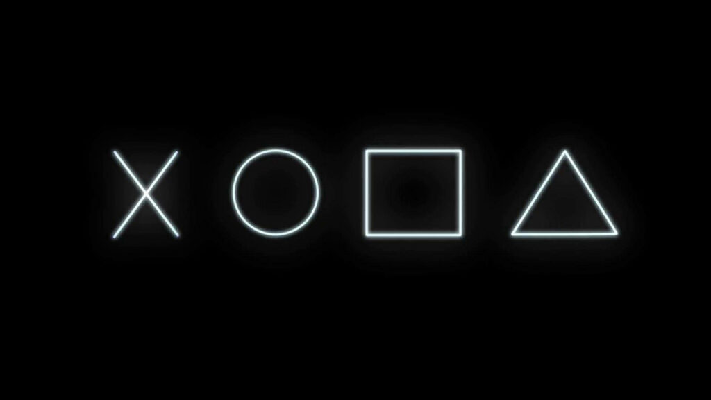 Minimalist PlayStation Symbols Wallpaper - Black & White Design