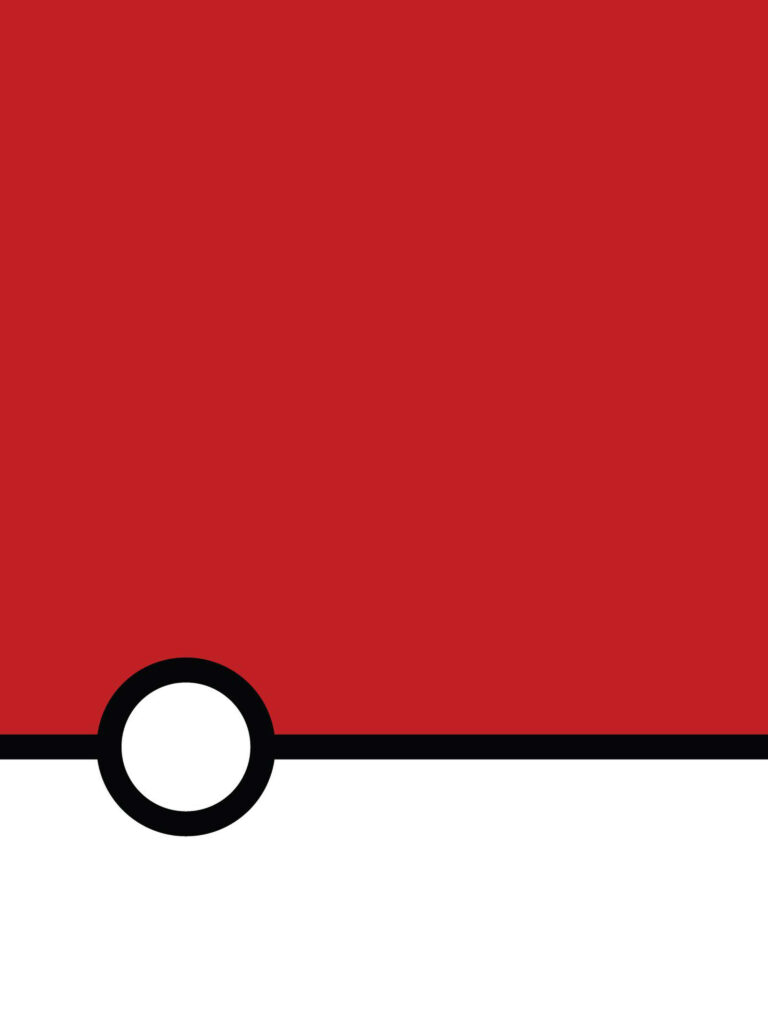 Minimalist Pokéball Android Wallpaper - Bold Red & White Design