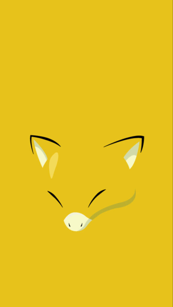 Minimalist Abra Pokémon Phone Wallpaper on Yellow Background