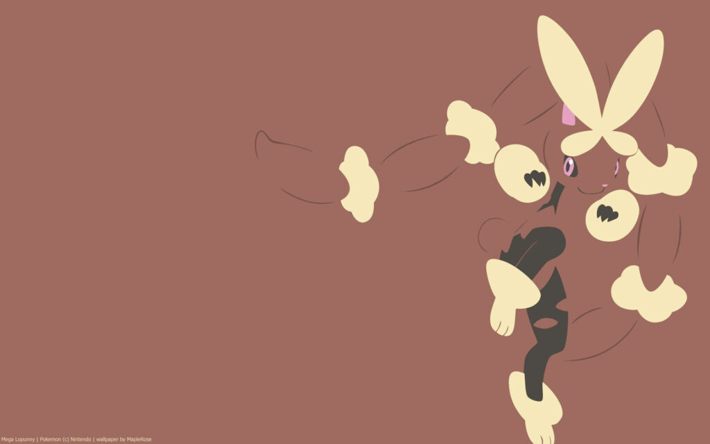 Minimalist Cartoon Pokémon Wallpaper with Bunny Attributes