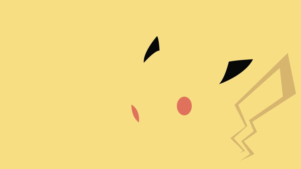 Minimalist Pokémon Wallpaper: Pikachu on Light Yellow Background