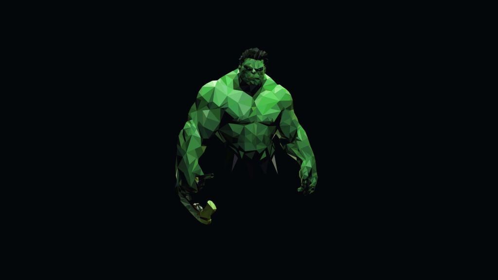 Minimalist Polygonal Hulk Art: Muscular Strength Wallpaper Background