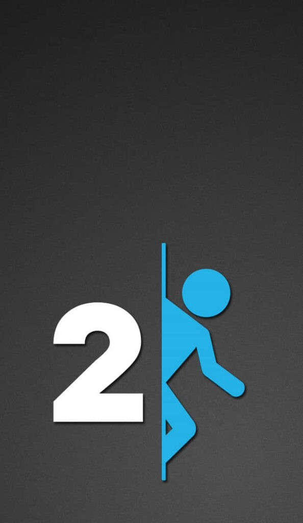 Minimalist Portal 2 Wallpaper: Iconic Blue Portal & Bold White 2
