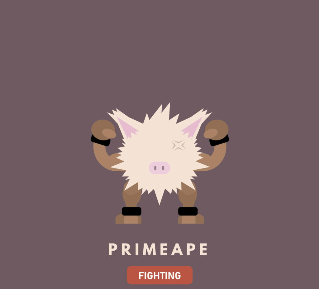 Minimalist Primeape Wall Art: Sleek Design & Muted Colors Wallpaper