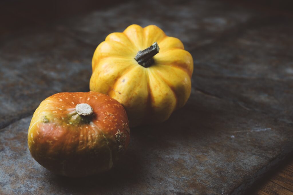 Rustic Pumpkin Wallpaper: Textured Vegetables in Minimalist Style