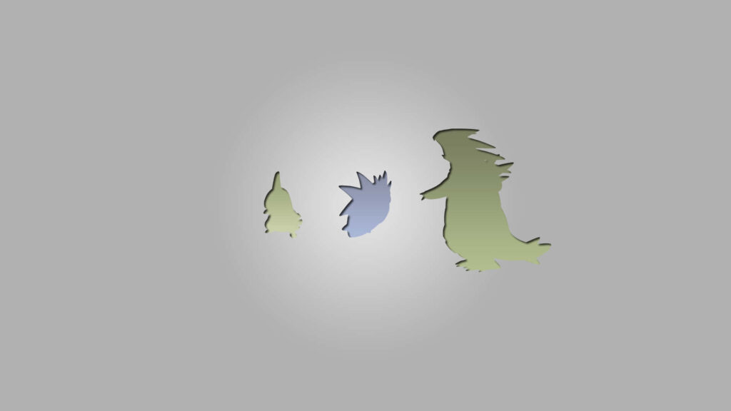 Minimalist Pokémon Evolution: Larvitar to Tyranitar Wallpaper