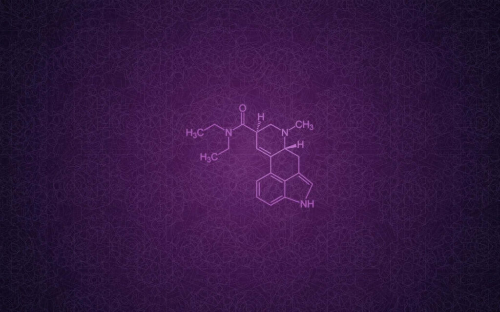 Minimalist Purple & Blue Abstract Wallpaper with Molecular Design