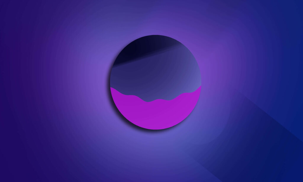 Minimalist Purple Circle Wallpaper with Blue Gradient Background