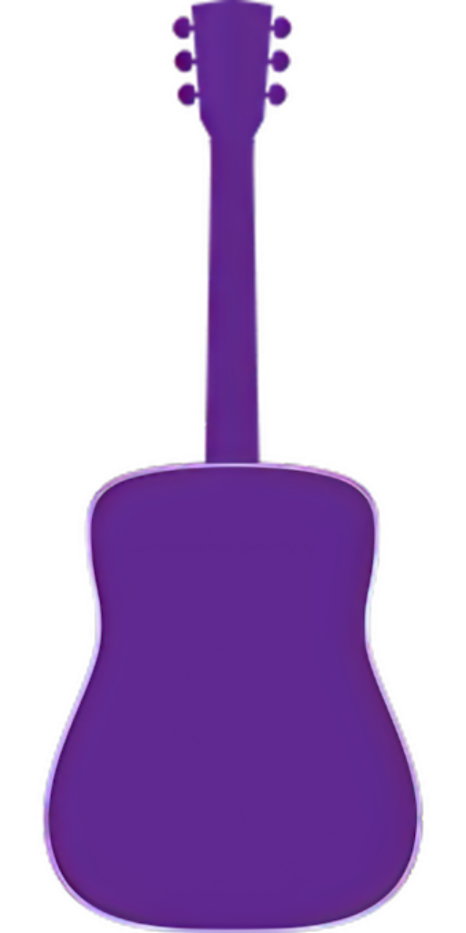 Vibrant Purple Guitar Silhouette Wallpaper - Minimalist PNG Background