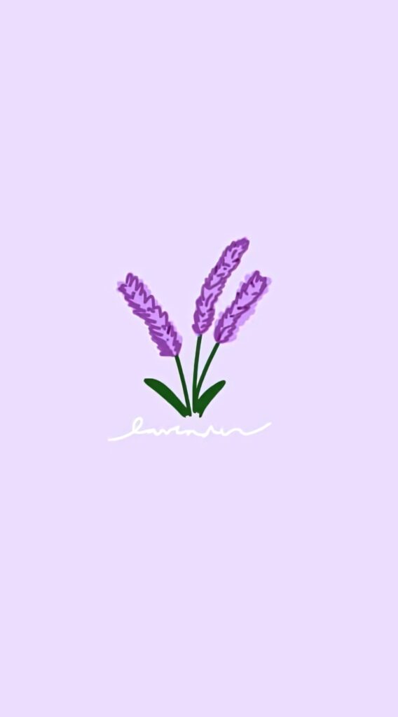Pastel Purple Minimalist Wallpaper with Elegant Lavender Sprigs