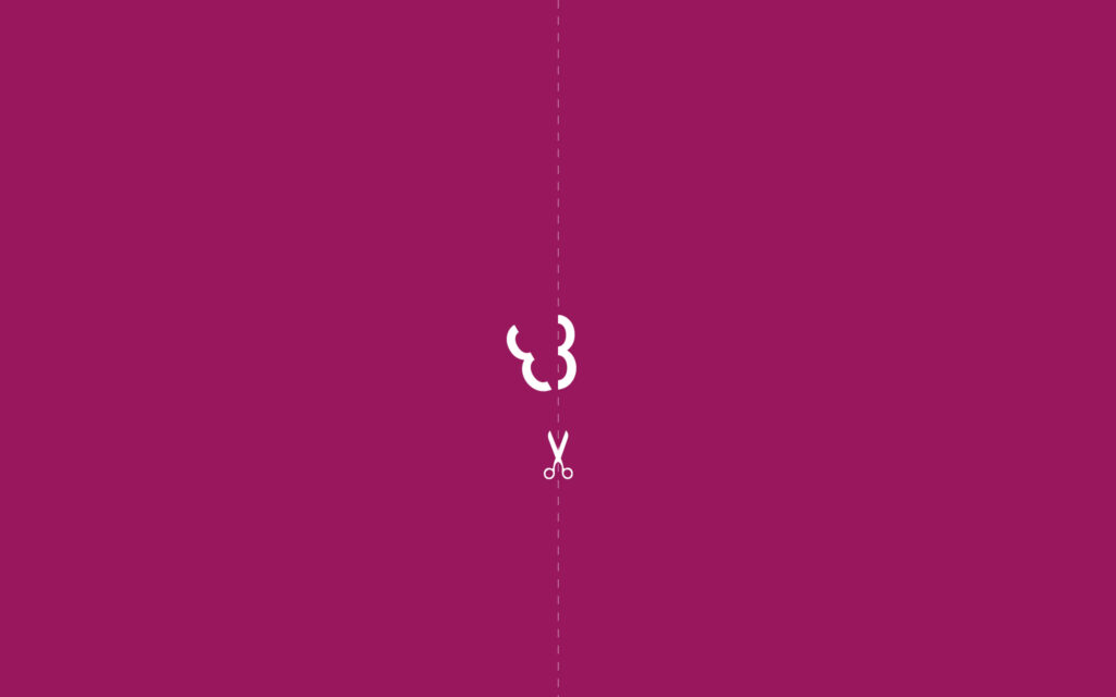 Creative Minimalist Purple Wallpaper with Scissors Graphic