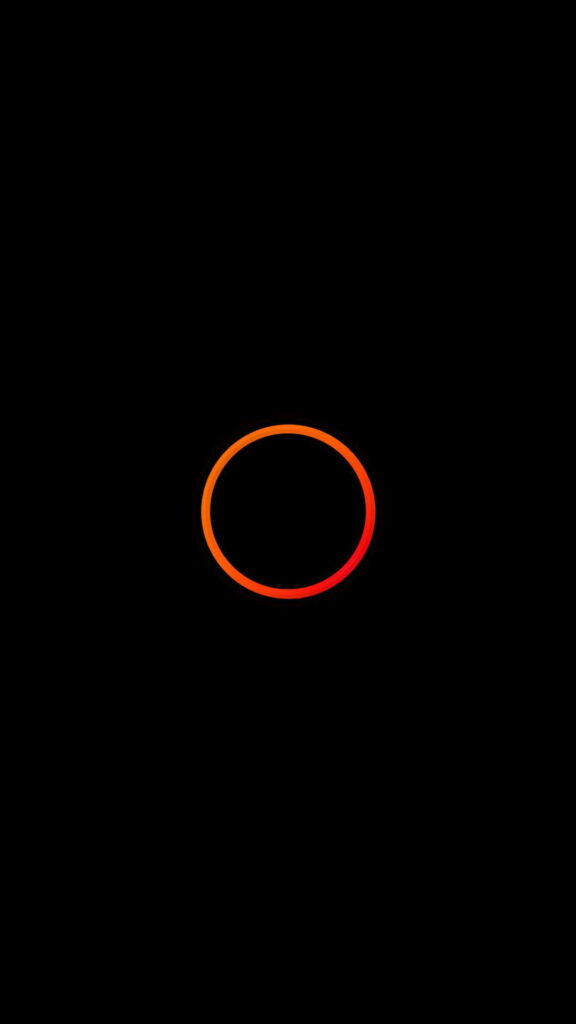 Minimalist Black and Orange Circle Mobile Wallpaper