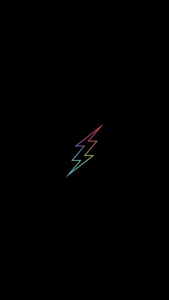 Modern Black Wallpaper with Rainbow Lightning Bolt - 4K Elegance