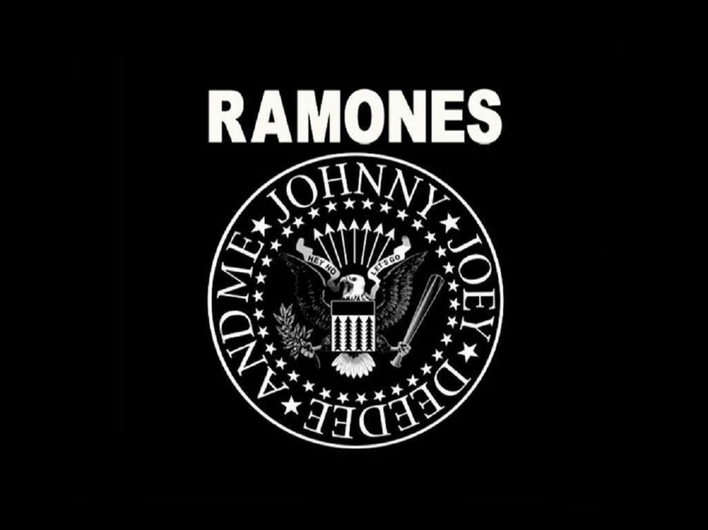 Minimalist Ramones Logo Wallpaper on Black Background