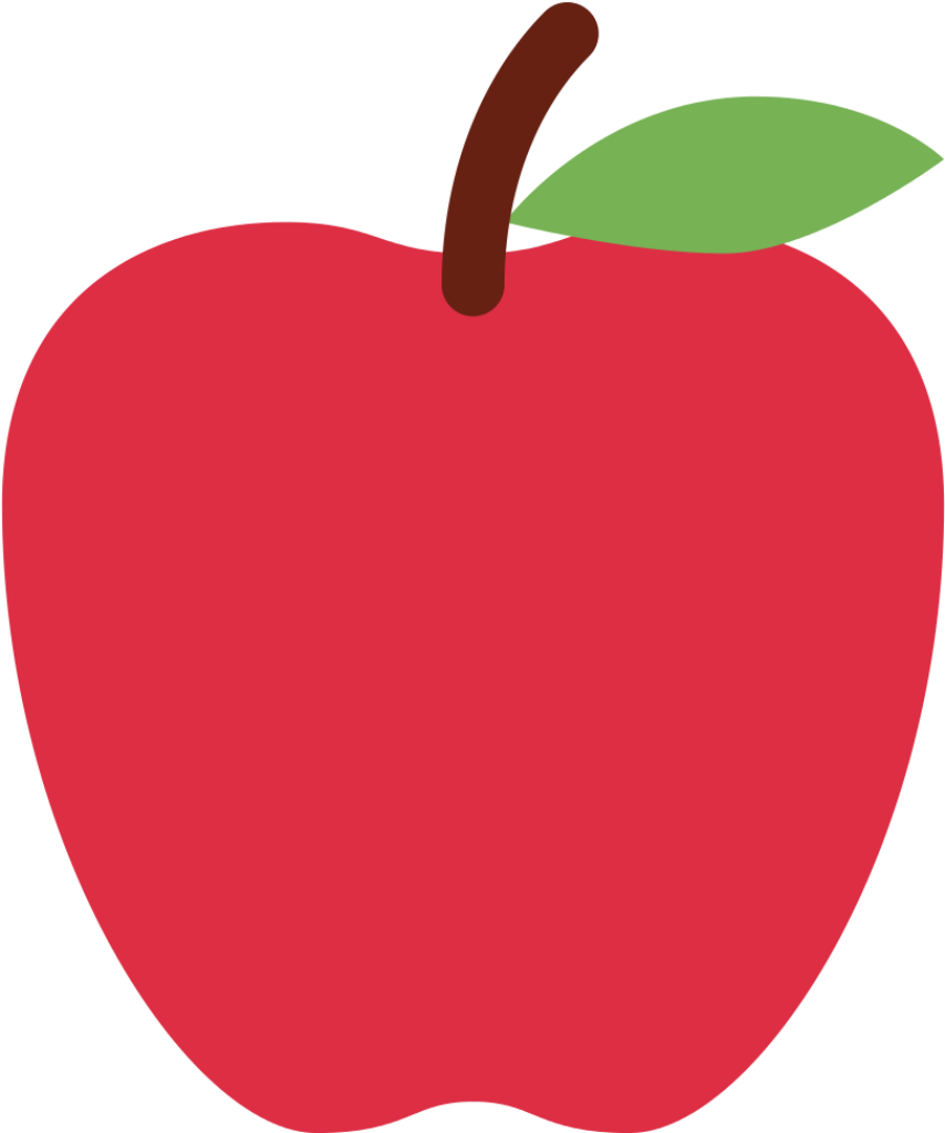Vibrant Minimalist Red Apple Wallpaper Background with Green Leaf